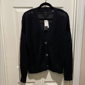 Banana Republic Shimmer Linen-Blend Cardigan Sweater